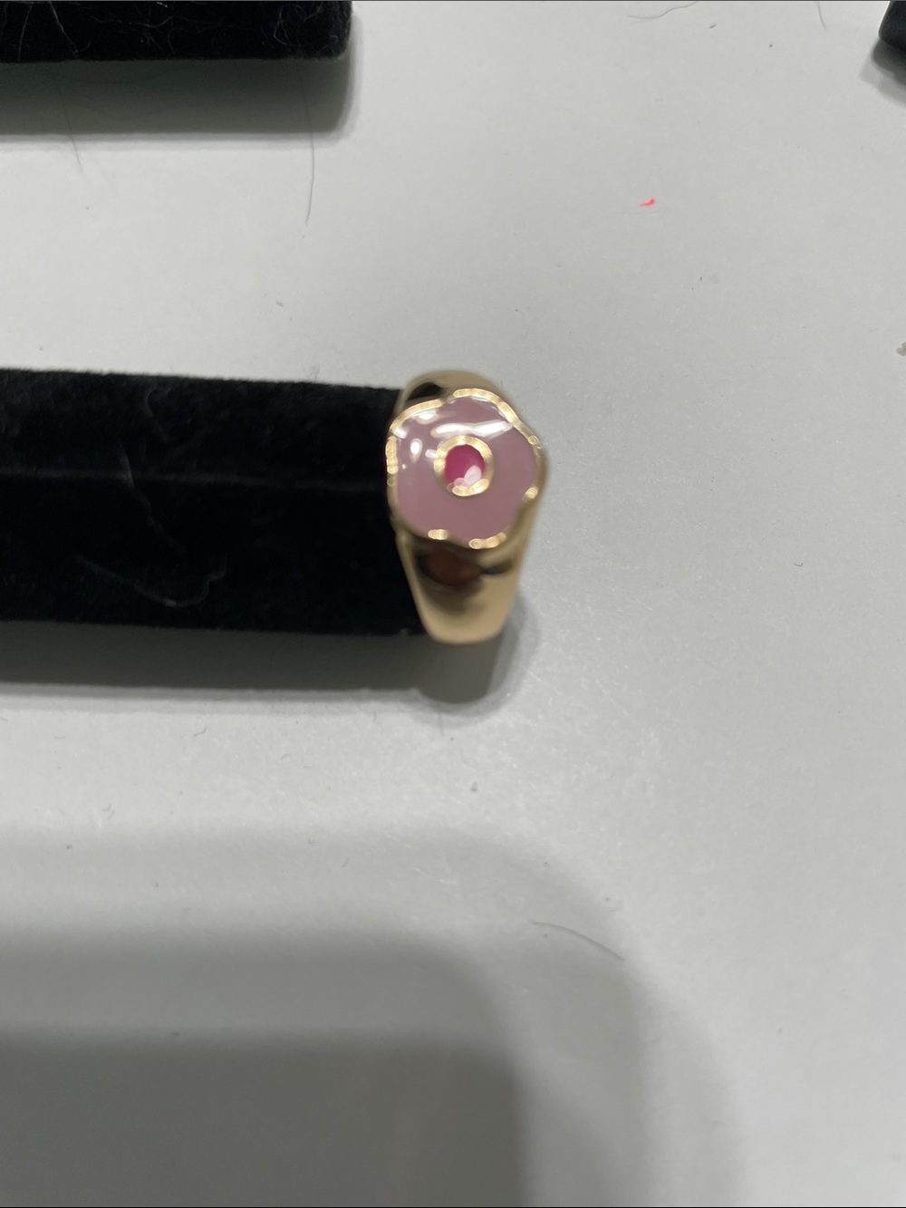 Children’s Gold Pink Enamel Flower Ring